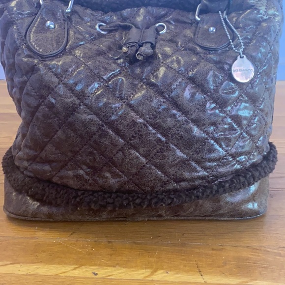 Quilted faux fur brown Big Buddha Santa Barbara women’s Handbag - Picture 3 of 14